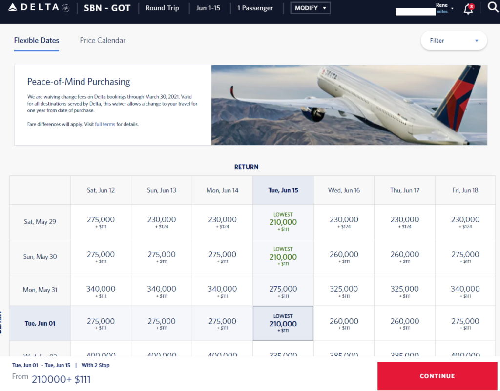 a screenshot of a flight schedule