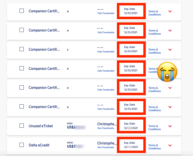 UPDATED: Delta Vouchers and Companion Certificates NOT Extended (Despite the Fly Delta App Indicating They Are)