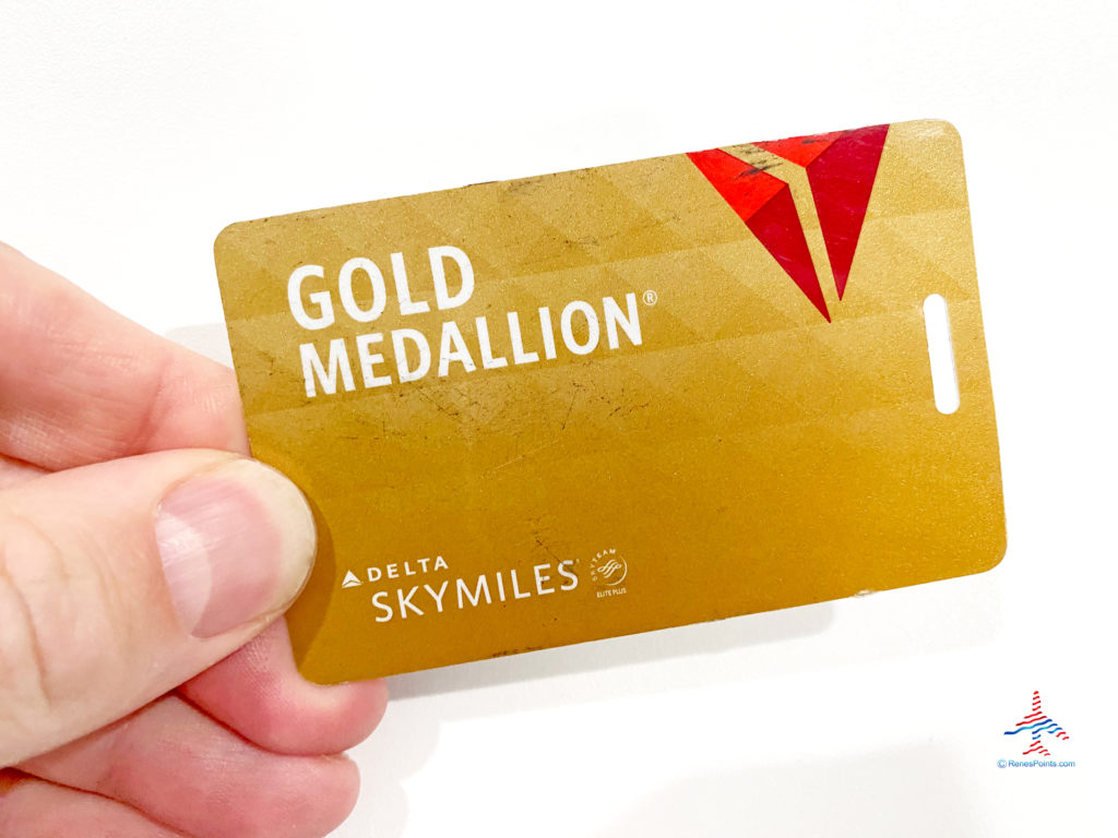 Delta SkyMiles Gold Medallion baggage tag.