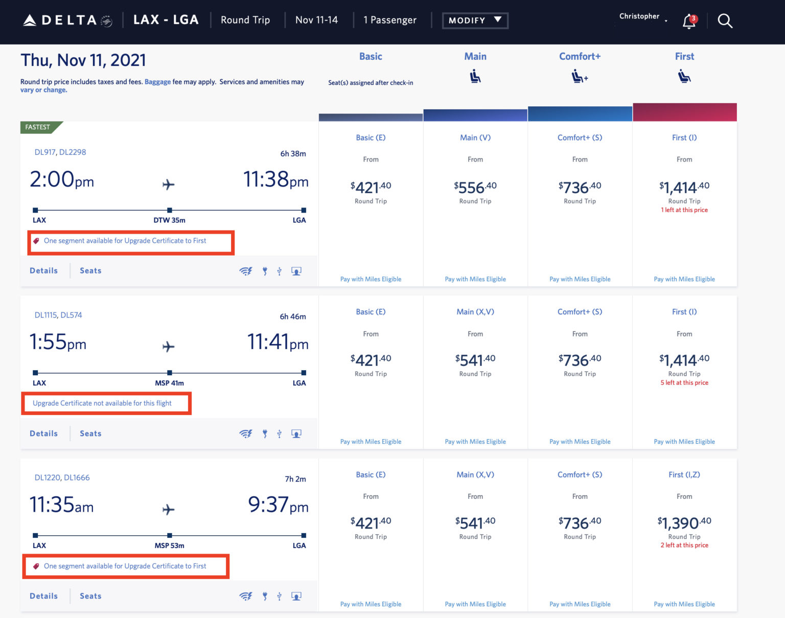 Delta Extends Upgrade Certificates Through 2021, Adds Availability