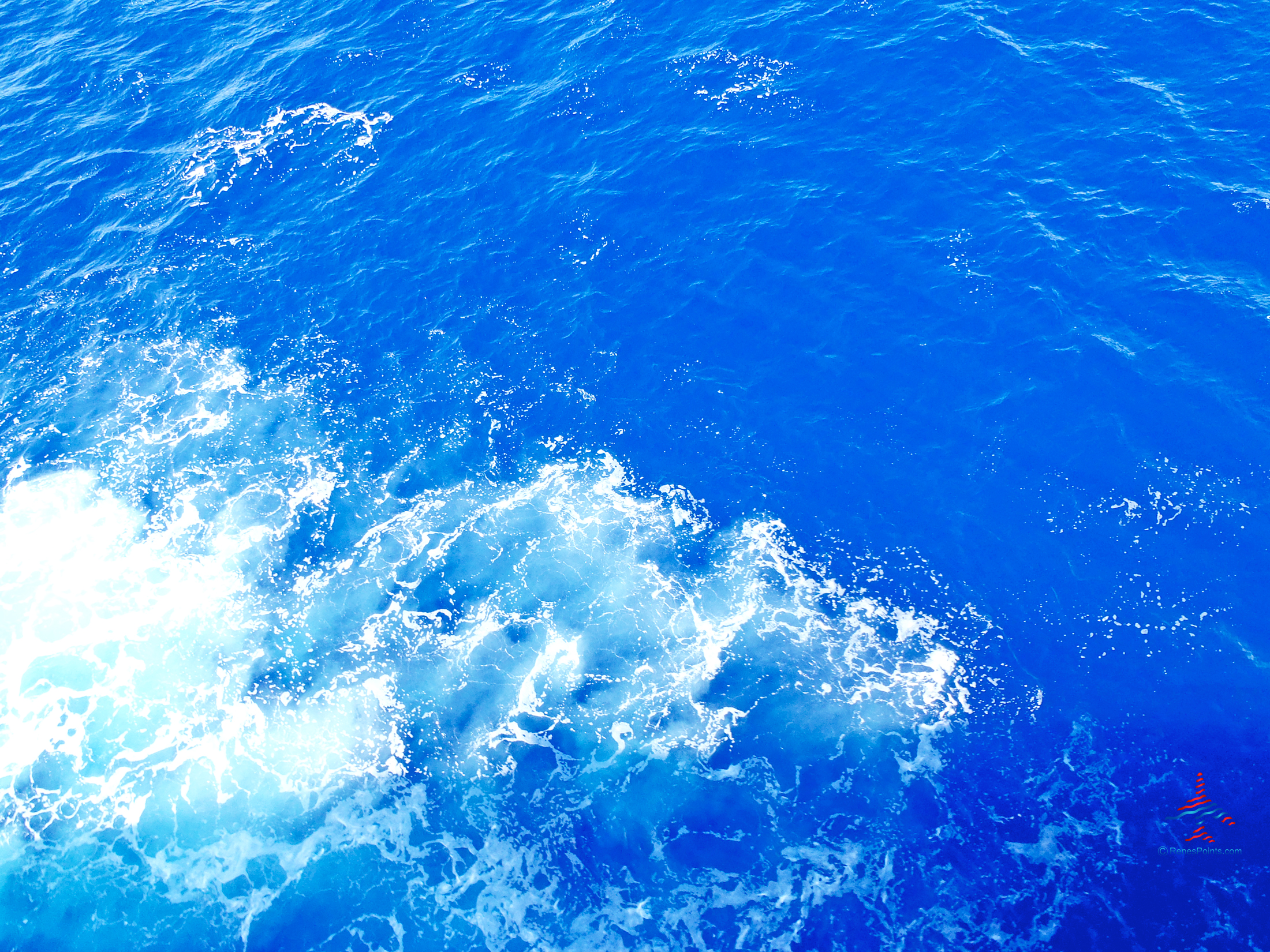 Beautiful, blue ocean water is seen off the coast of Tahiti.
