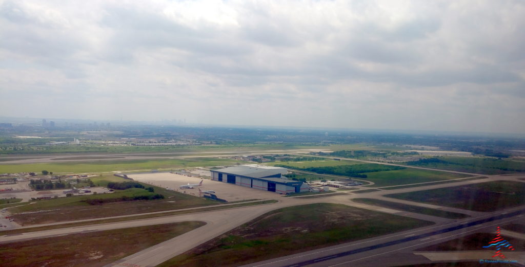 an aerial view of an airport