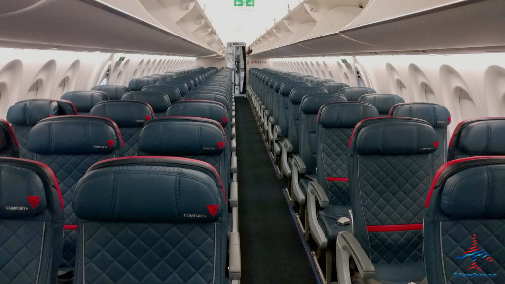 rows of seats in an airplane