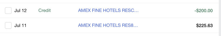 A $200 Fine Hotels & Resorts statement credit on The Platinum Card® from American Express.