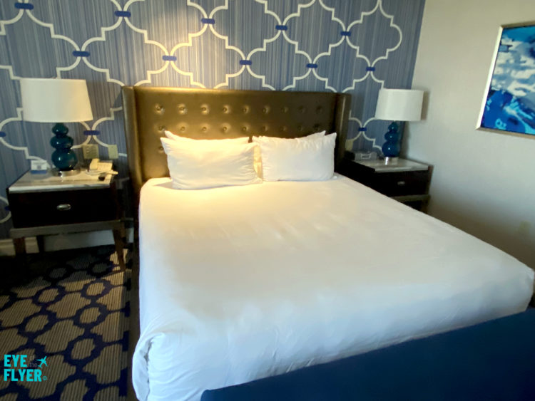 Bellagio-Spa-Tower-King-Room-Review-Bed-Nightstand - Eye of the Flyer