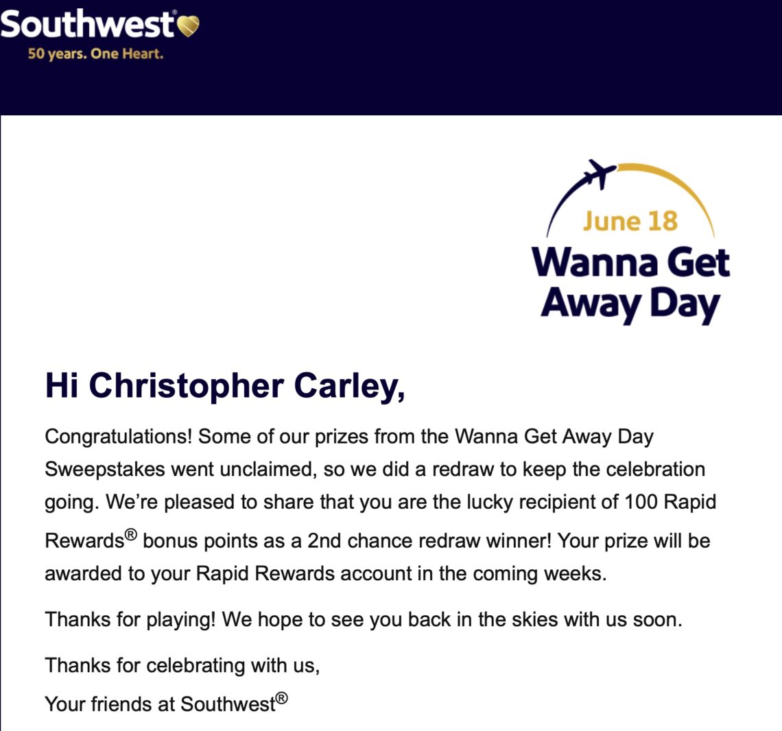 SouthwestWannaGetAwayDayUnclaimedPoints Eye of the Flyer