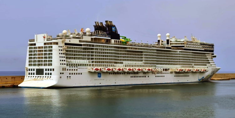 a large cruise ship in the water