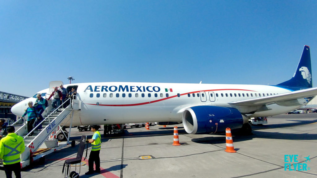 An AeroMexico 737 is seen at Mexico City International Airport (officially known as Aeropuerto Internacional Benito Juárez).