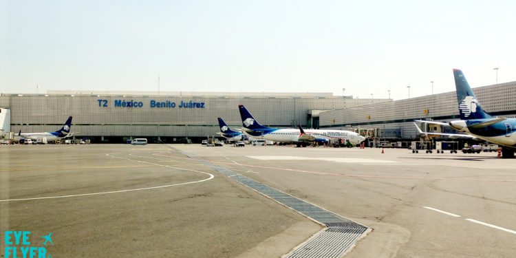 AeroMexico planes are seen at Mexico City International Airport (officially known as Aeropuerto Internacional Benito Juárez).