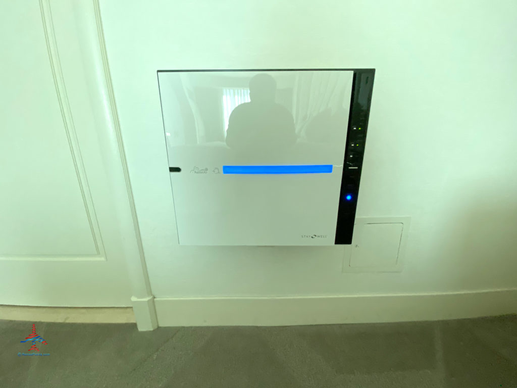 An air purifier is inside a Delano Stay Well Suite at Delano Las Vegas, an MGM Resorts hotel part of the Mandalay Bay Resort Casino complex near the Las Vegas Strip in Paradise, Nevada.