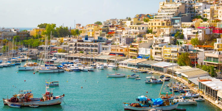 Mikrolimano, fishing port with colorful buildings and restaurants. Athens, Greece - Piraeus, Mikrolimano harbor.