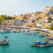 Mikrolimano, fishing port with colorful buildings and restaurants. Athens, Greece - Piraeus, Mikrolimano harbor.