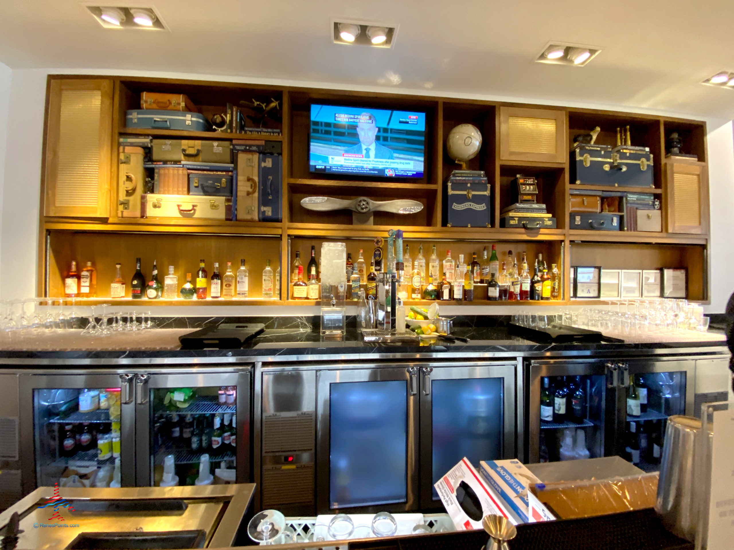 The bar is seen inside the dining area during a visit to American Express’ The Centurion Lounge - Las Vegas airport club lounge at Las Vegas International Airport (LAS) in Las Vegas, Nevada.
