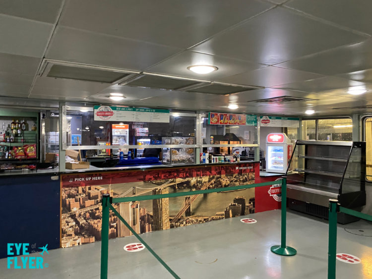 Concession stand/snack bar on a Circle Line Starlight Cruise.
