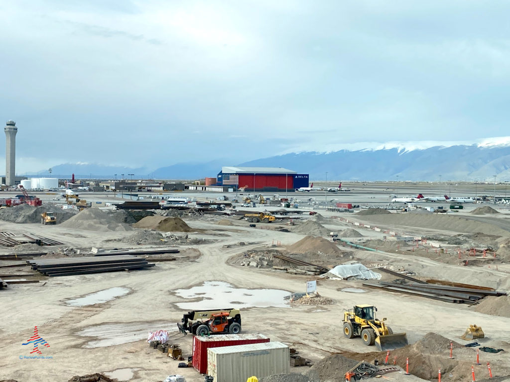 Construction is seen during a visit to the Delta Sky Club Salt Lake City inside Terminal A of Salt Lake City International Airport (SLC). (Photo ©RenesPoints.com)