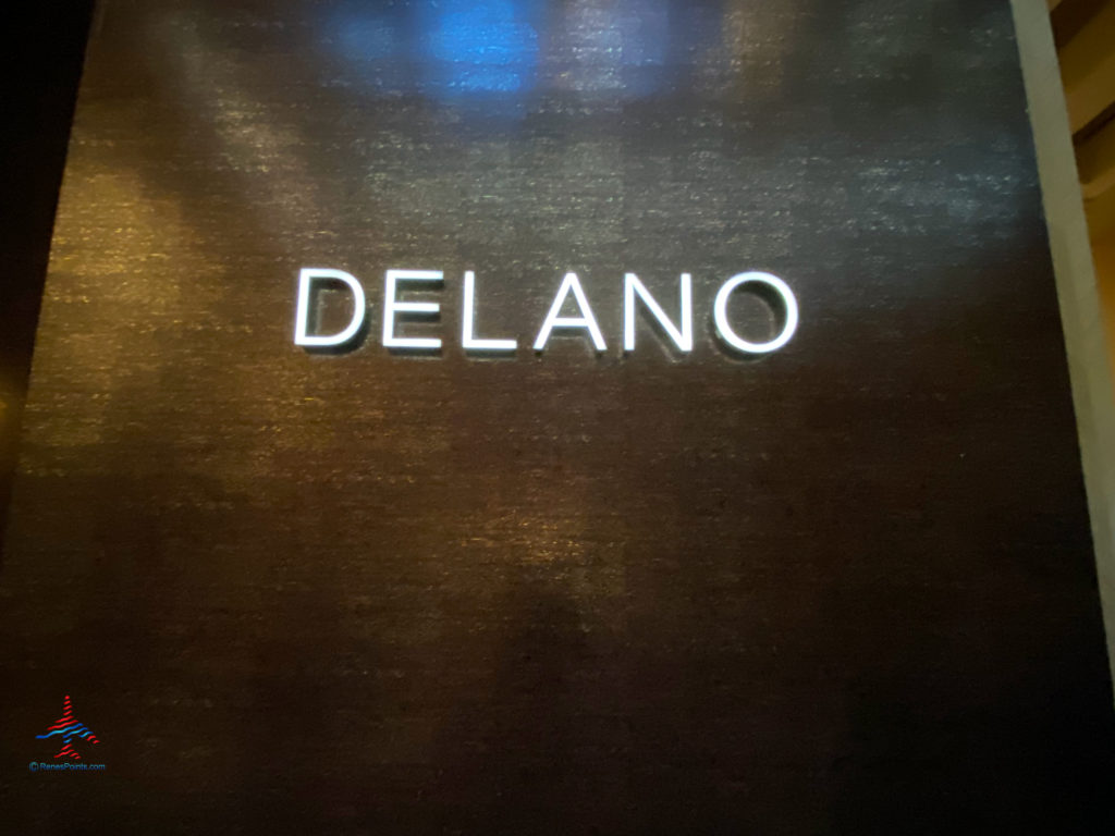 The entrance to Delano Las Vegas, part of the Mandalay Bay Resort Casino complex near the Las Vegas Strip in Paradise, Nevada.