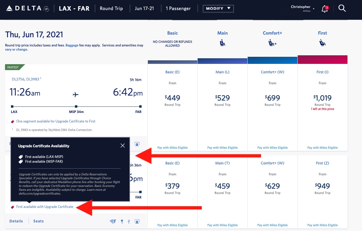 Find confirmed upgrade availability for Delta Upgrade Certificates.