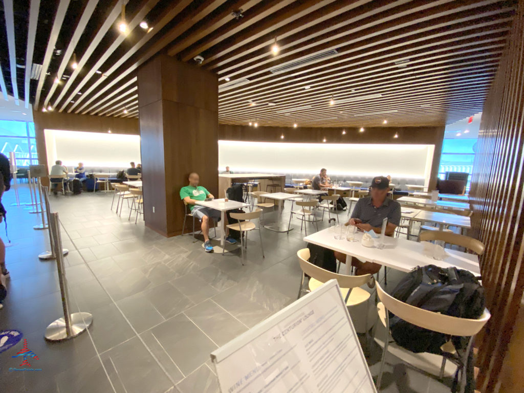 Cafe tables are seen inside the dining room during a visit to American Express’ The Centurion Lounge - Las Vegas airport club lounge at Las Vegas International Airport (LAS) in Las Vegas, Nevada