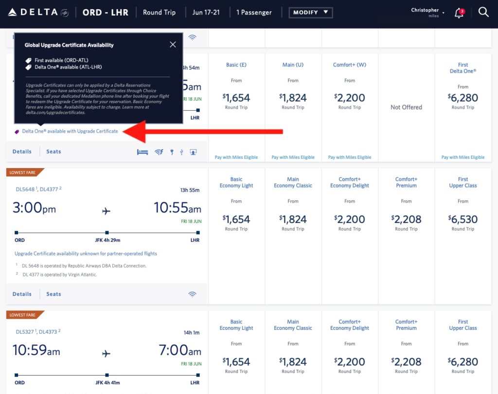 Find confirmed upgrade availability for Delta Upgrade Certificates. 