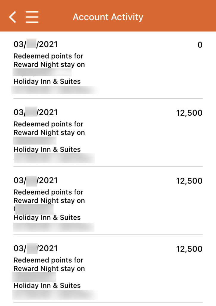 Fourth night free stay at a Holiday Inn, thanks to the IHG One Rewards Premier Credit Card.