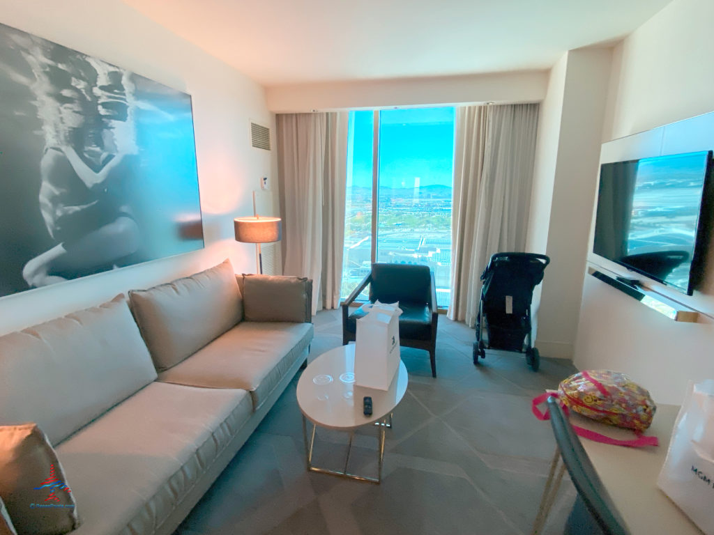 The living room of a Delano Stay Well Suite is seen at the Delano Las Vegas, part of the Mandalay Bay Resort Casino complex near the Las Vegas Strip in Paradise, Nevada.