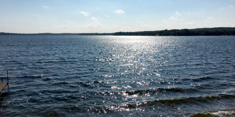 A Minnesota lake beach.