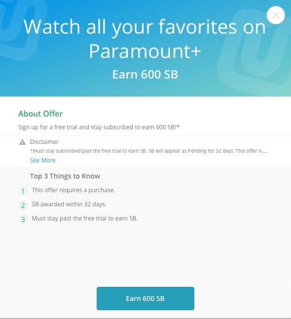 Paramount Plus Swagbucks Offer
