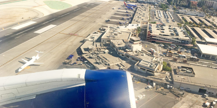 A Delta Connection flight departs Hollywood Burbank Airport (BUR) in Burbank, California.
