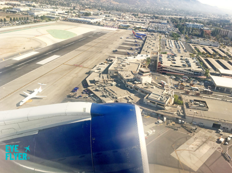 A Delta Connection flight departs Hollywood Burbank Airport (BUR) in Burbank, California.