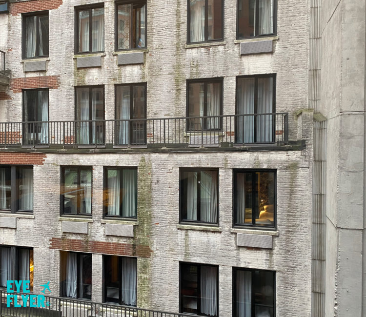 View from an 8th floor King Premier Room at the Kimpton Muse Hotel near Times Square in New York