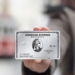 A business person holds The Business Platinum Card® from American Express