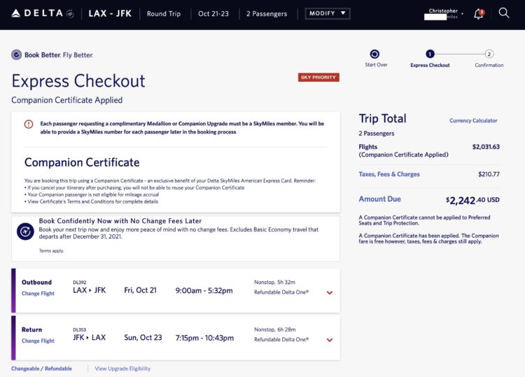 Delta Reserve Companion Certificates Work Again for Delta One (But With a Catch)