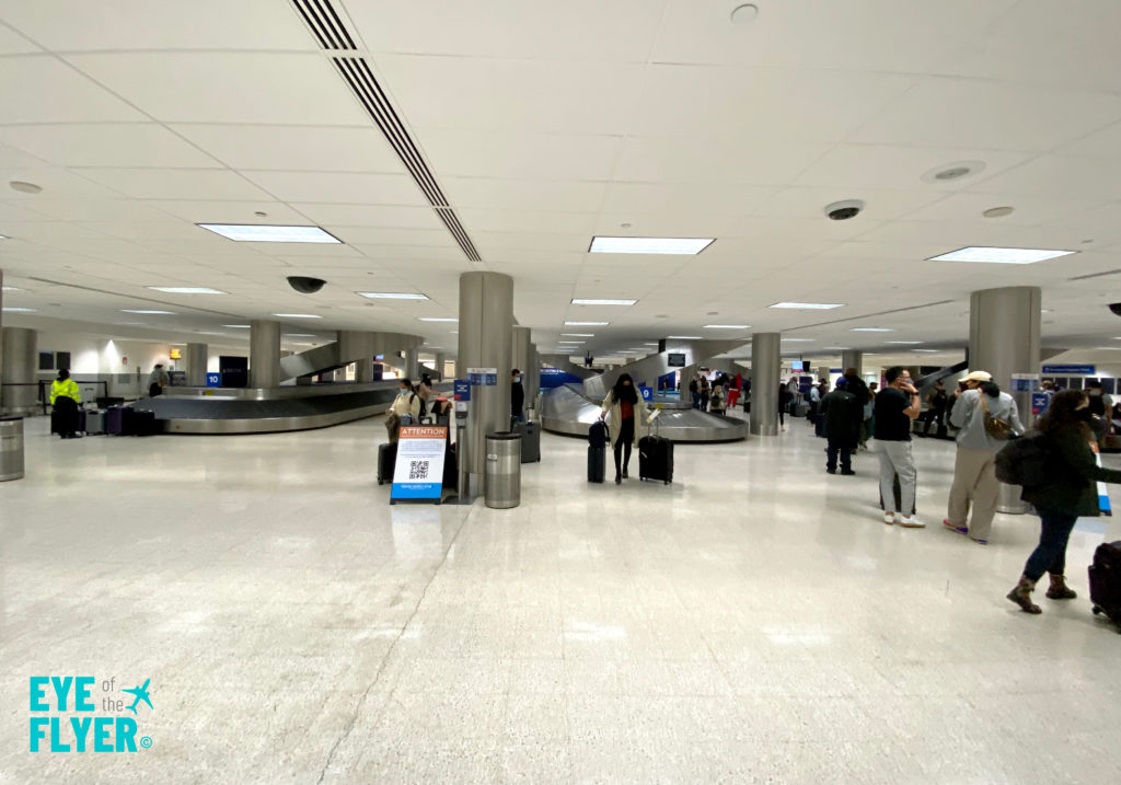 The current Delta baggage claim area at LAX.