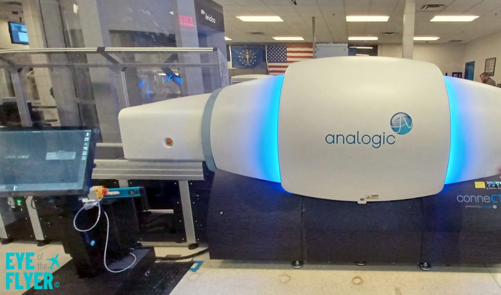 a machine with a blue light