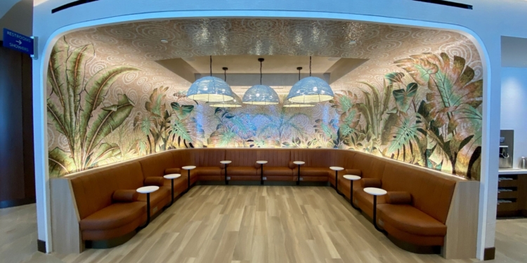 The Coffee Grotto is seen at the T3 Delta Sky Club airport lounge at Los Angeles International Airport (LAX).