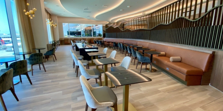 a room with tables and chairs