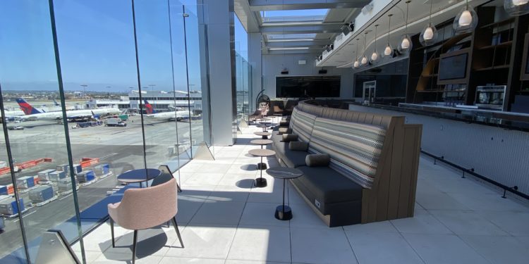 The Sky Deck is seen at the T3 Delta Sky Club airport lounge at Los Angeles International Airport (LAX).