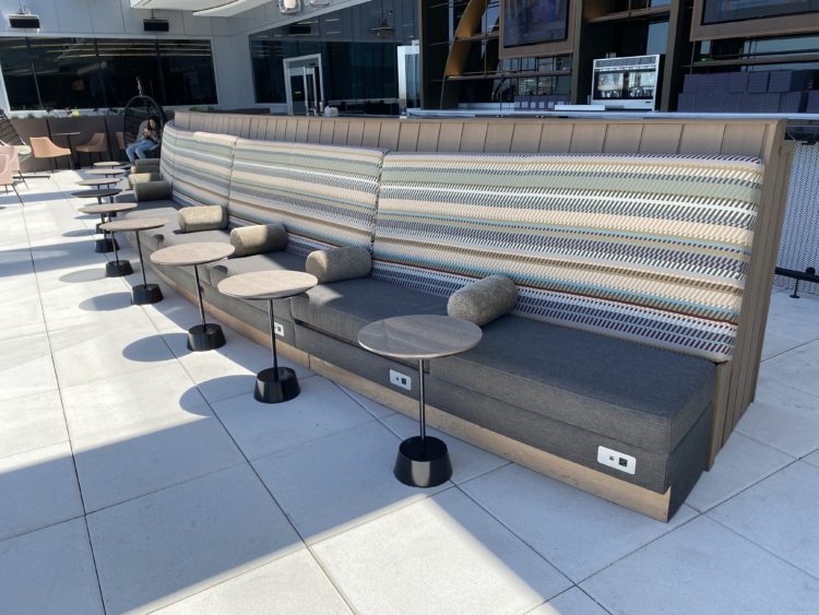 The Sky Deck is seen at the T3 Delta Sky Club airport lounge at Los Angeles International Airport (LAX).