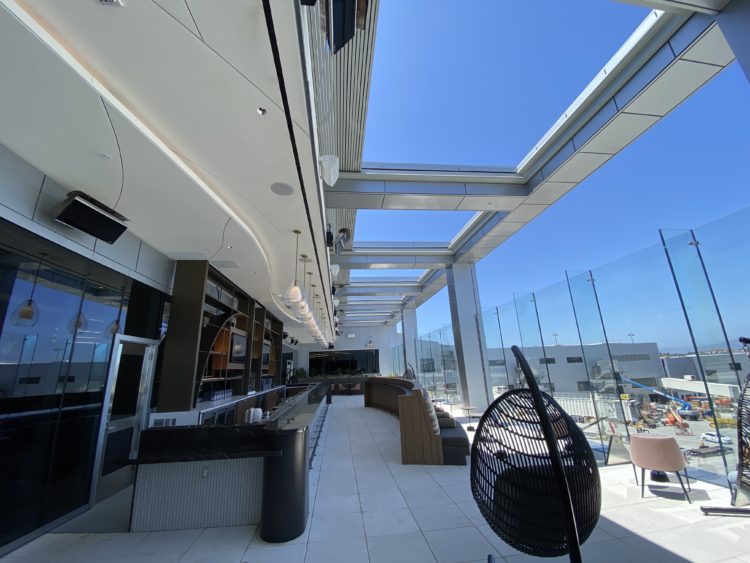 The Sky Deck is seen at the T3 Delta Sky Club airport lounge at Los Angeles International Airport (LAX).