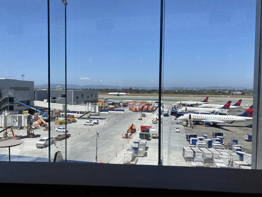 The Sky Deck is seen at the T3 Delta Sky Club airport lounge at Los Angeles International Airport (LAX).