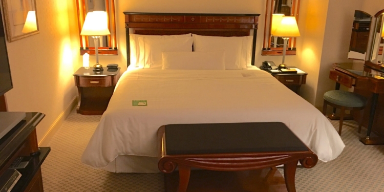 A guest bedroom at The Westin Tokyo, then a Starwood / SPG hotel, now a Marriott property. © Chris Carley