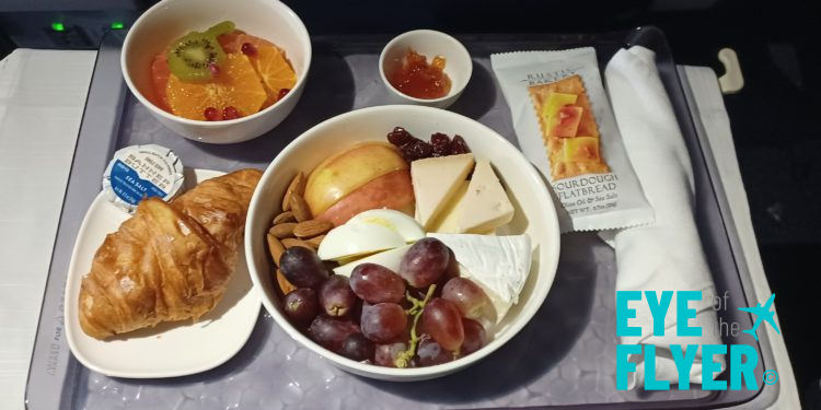 a plate of food on a tray