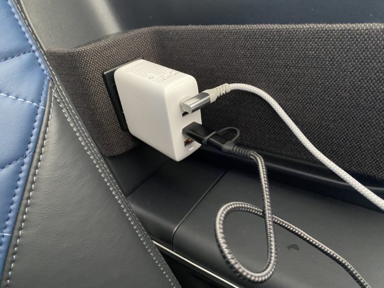 Delta Air Lines' Airbus A321neo First Class cabin power port