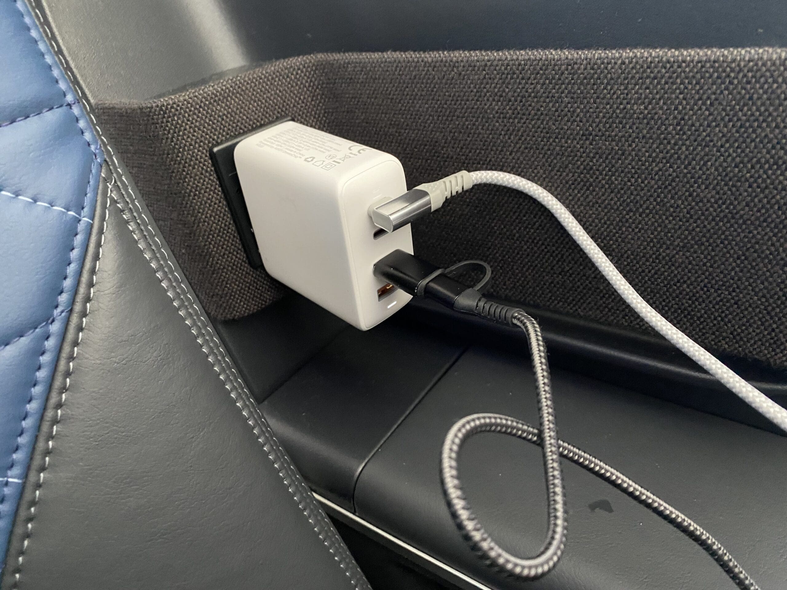 Delta Air Lines' Airbus A321neo First Class cabin power port