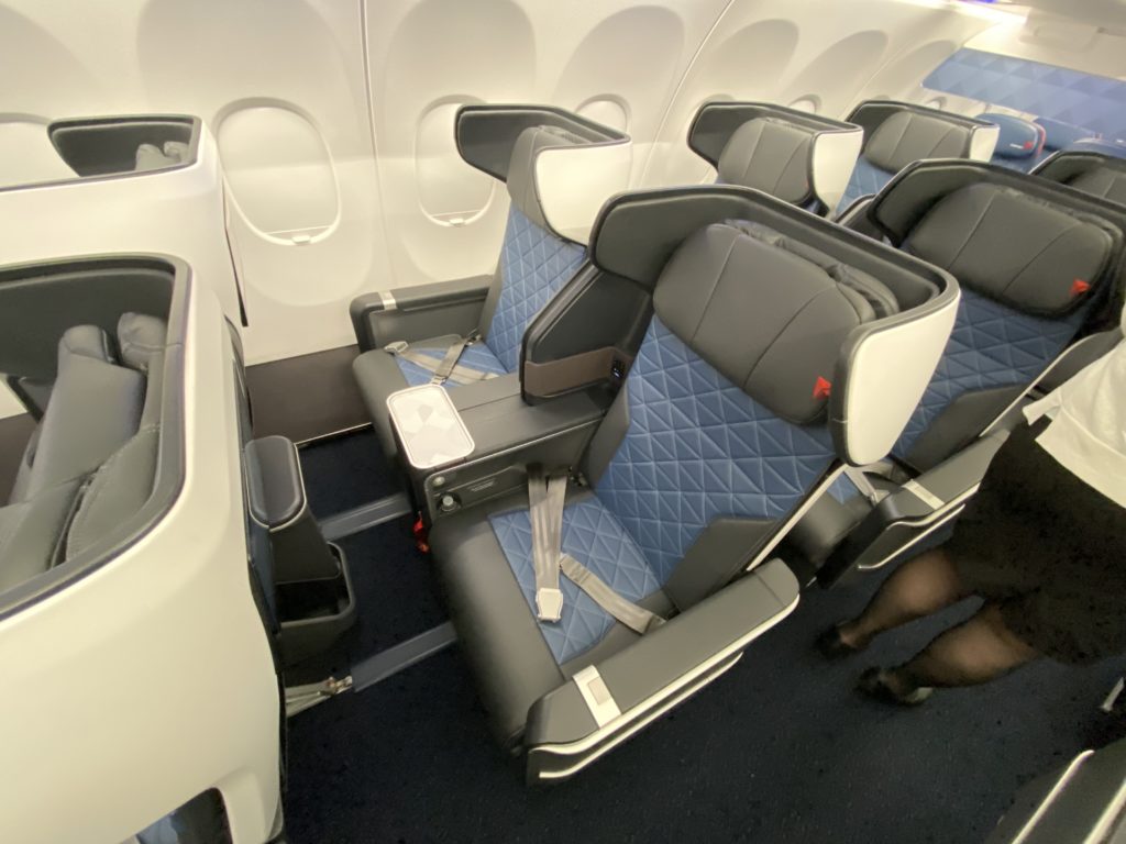 First class cabin of Delta Air Lines Airbus A321neo