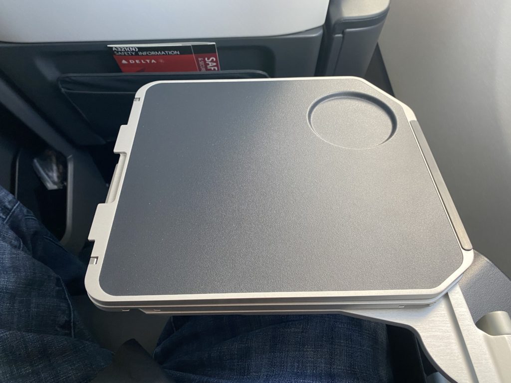 Delta Air Lines' Airbus A321neo First Class tray table