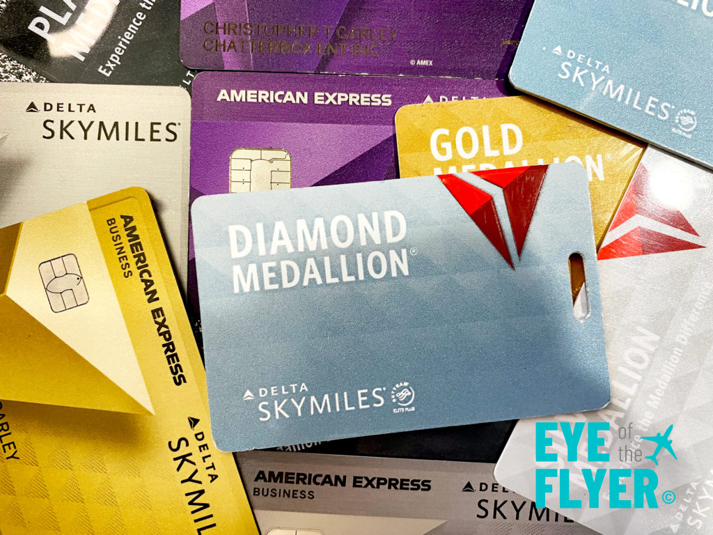 Delta Air Lines Medallion bag tags and co-branded SkyMiles American Express cards