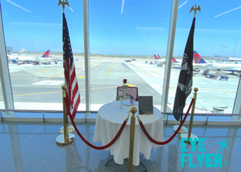 The POW-MIA Table for One between Delta Air Lines Terminal 2 and Terminal 3 at Los Angeles International Airport (LAX).