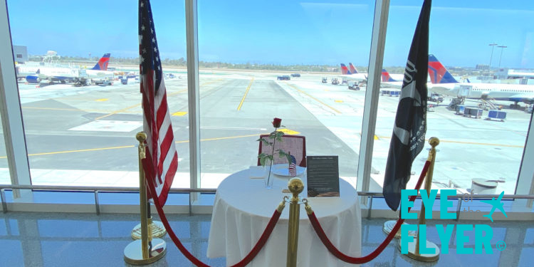 The POW-MIA Table for One between Delta Air Lines Terminal 2 and Terminal 3 at Los Angeles International Airport (LAX).