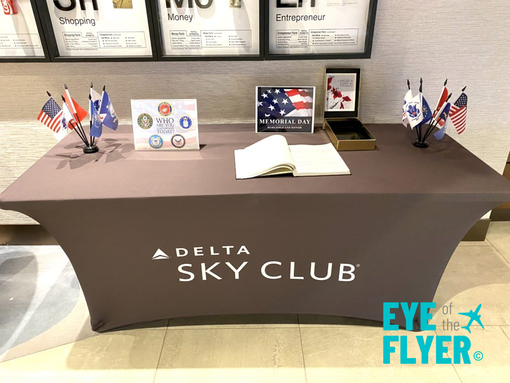 A Memorial Day tribute inside the Delta Air Lines T3 Sky Club at LAX.